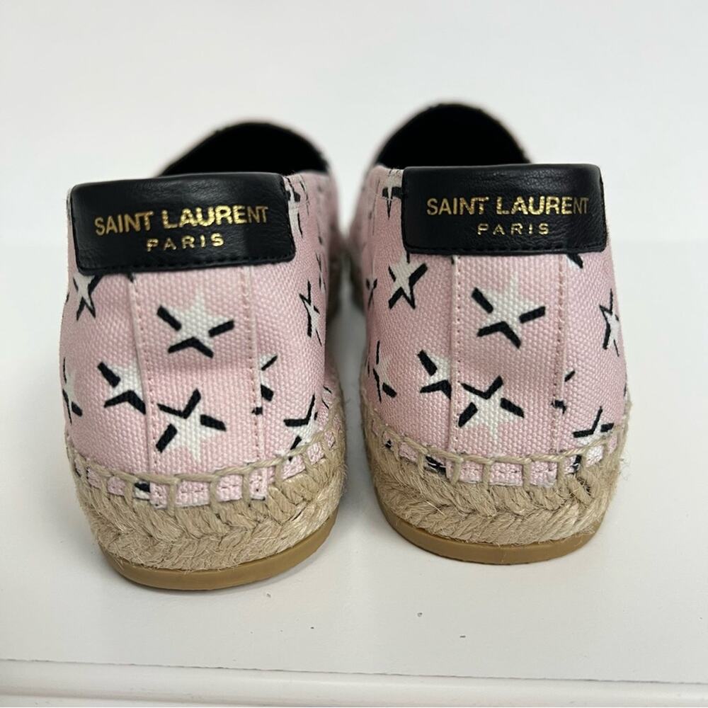 NWT Saint Laurent Espadrilles Solaris Canvas Star Print Pink Black EU 39.5 $750 - Picture 5 of 12